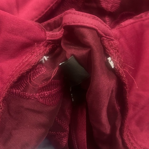 Lulu's Faux Wrap Midi Dress Large Party Holiday Chiffon Embroidered Asymmetrical - Picture 16 of 17